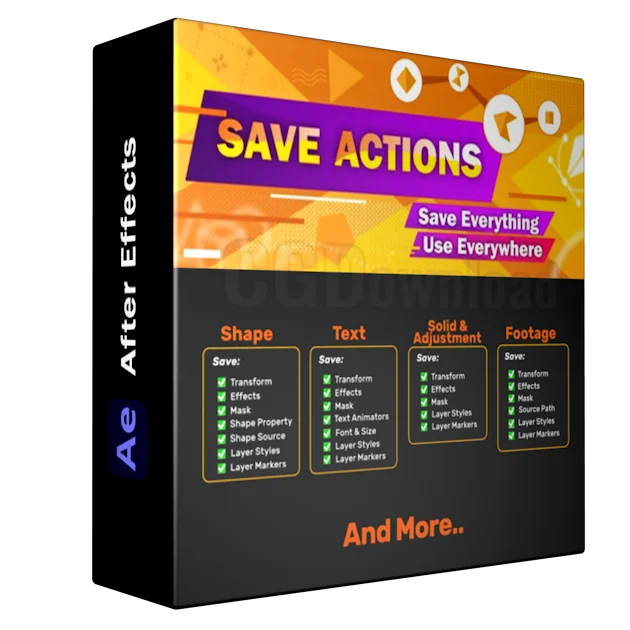 Save Actions v1.3 After Effects Win/Mac
