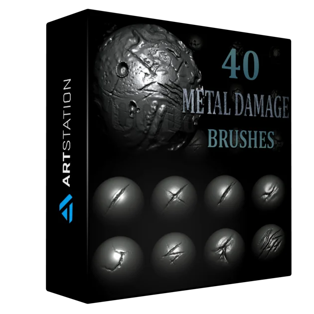 Metal Damage Brush + Alphas