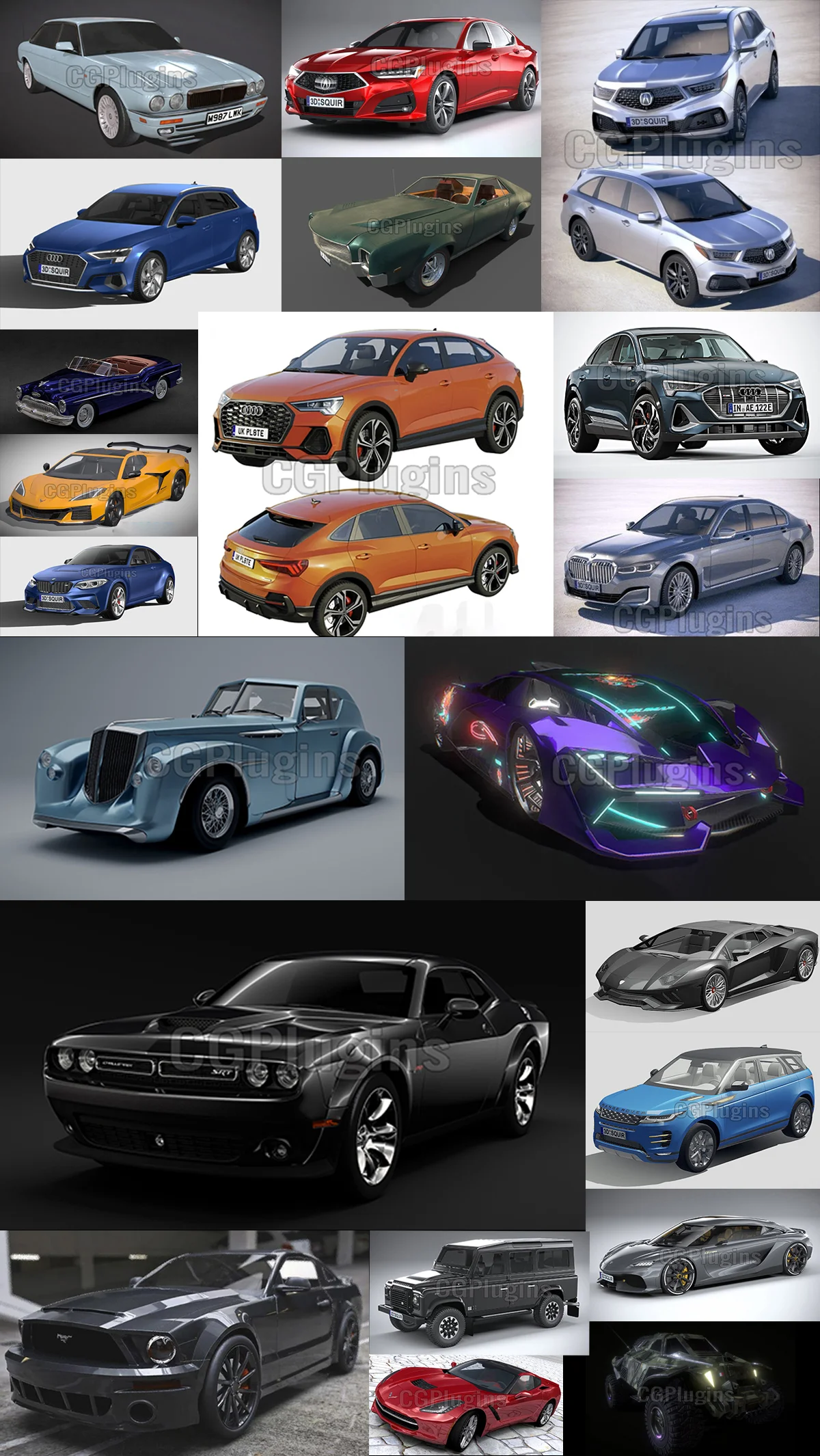 Car 3D Models Bundle 1 Апрель 2023