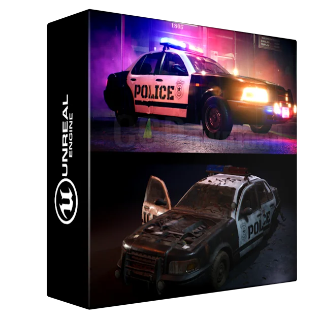 Police Car – Drivable and Interactable