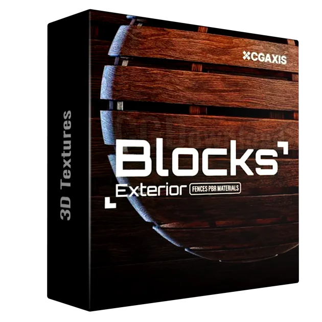 CGAxis – Blocks Exterior Fences 100 PBR Textures