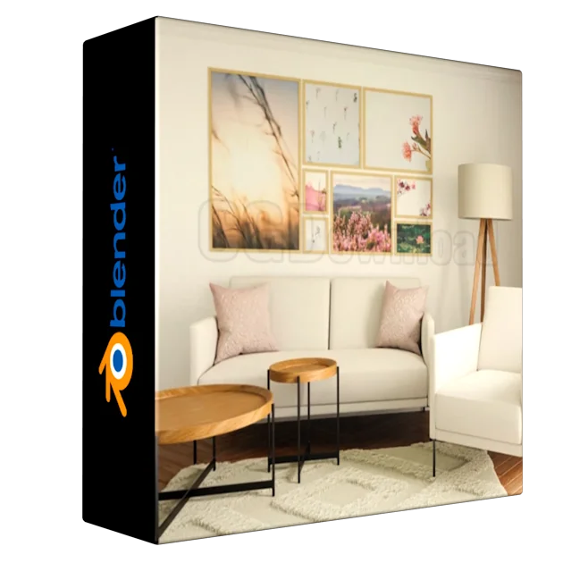 3D Visualization with Blender: Living Room Scene