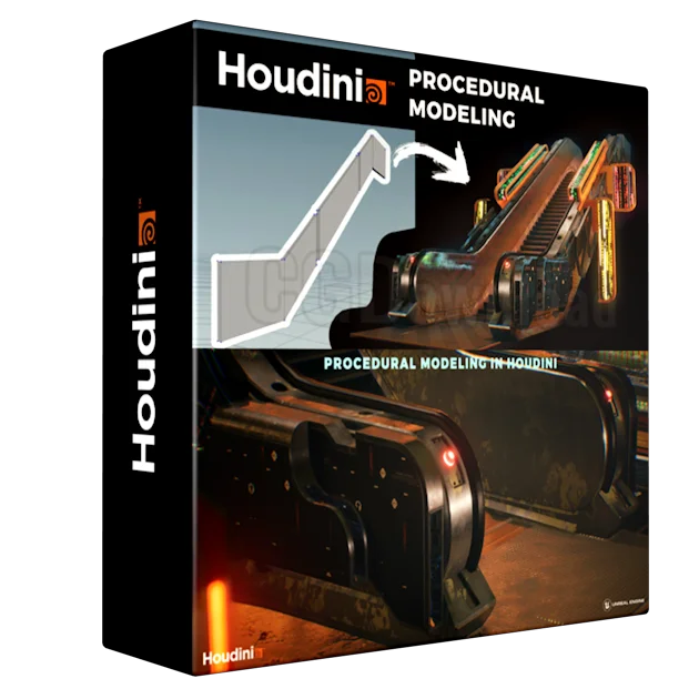 Houdini Tutorial Procedural Modeling [escalator]