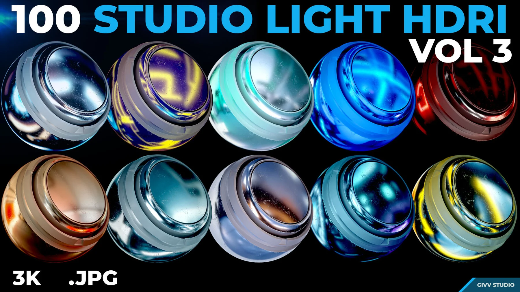 100 Studio Light HDRI Vol 3 скачать