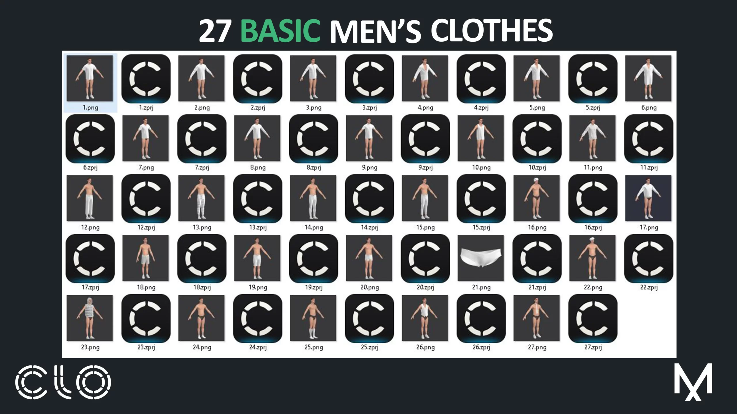 27 BASIC MEN'S CLOTHES PACK скачать