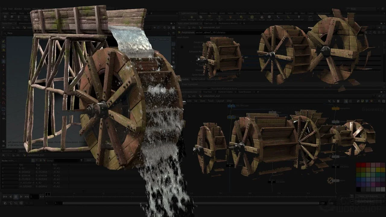 Create a Procedural Waterwheel Simulation in Houdini скачать