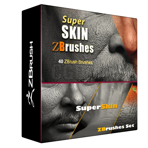 Super Skin - 41 ZBrush Brushes Set for realistic Human Skin // Fruits // Body Parts