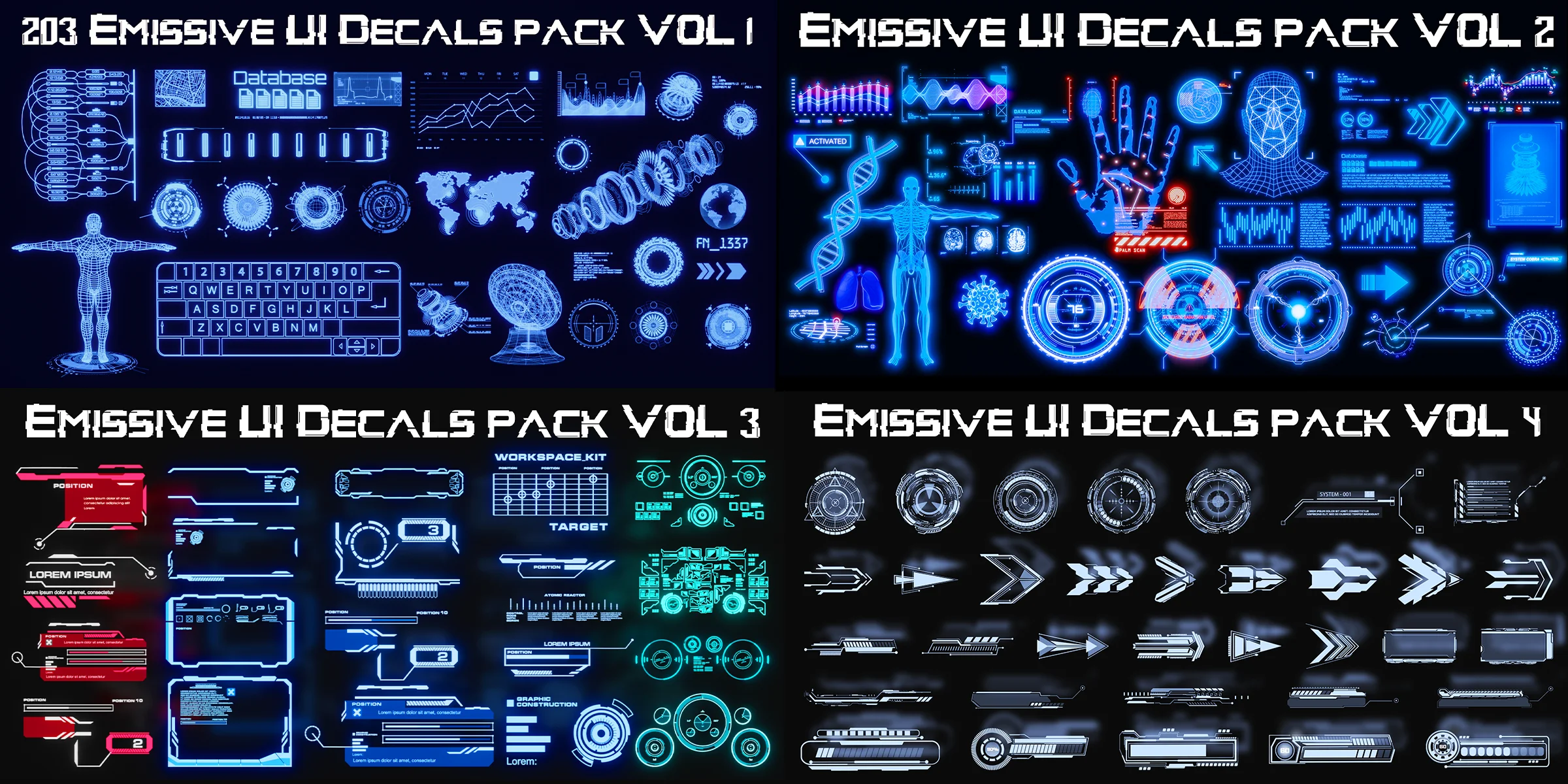 Blender Emissive Ui Decals Pack Complete crack