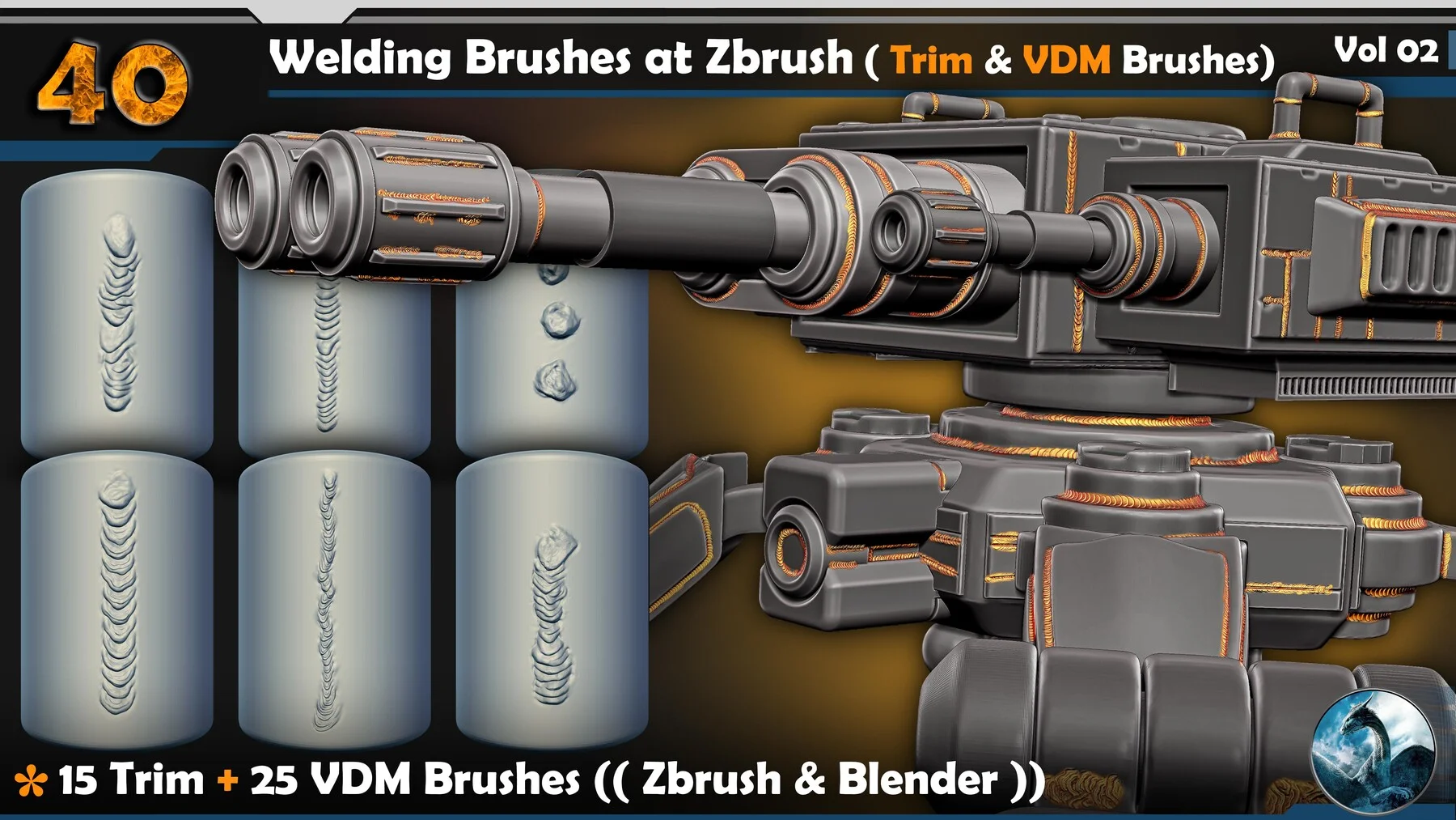 40 Welding Brushes at Zbrush ( Trim & VDM Brushes) Vol 02 скачать