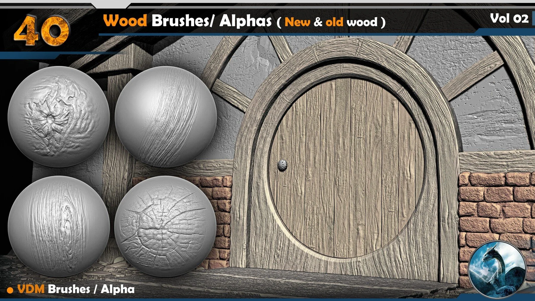 40 Wood VDM Brushes Alphas ( New & old wood ) Vol 02 скачать