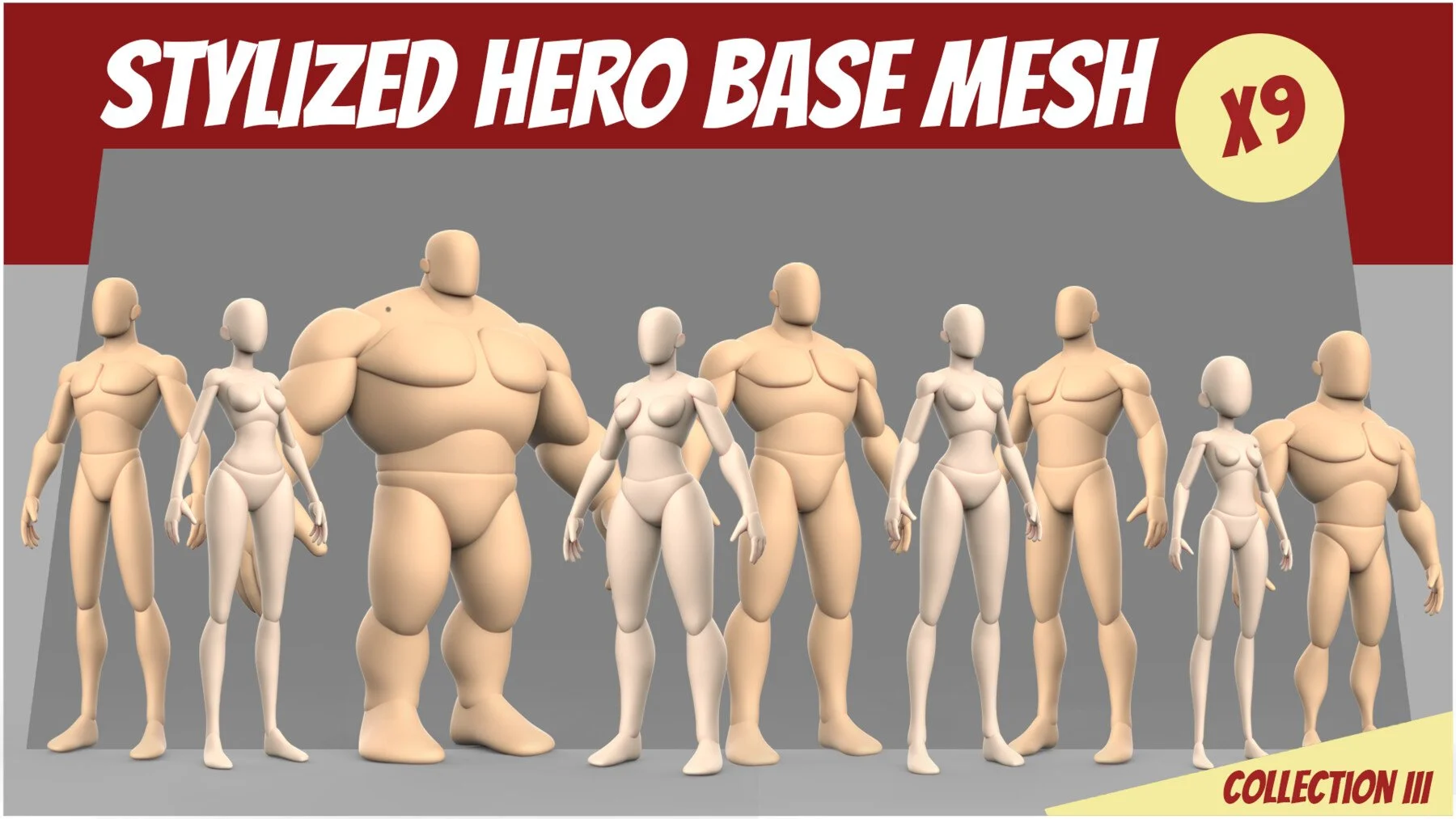 Stylized Hero Basemesh Collection скачать