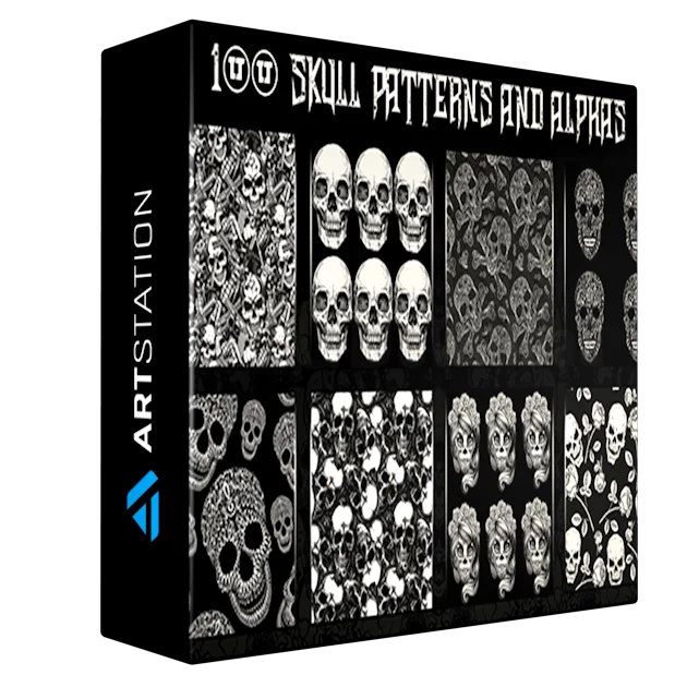 100 Skull patterns and alphas