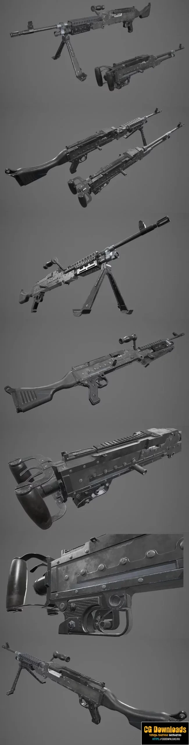 M240 Machine Gun 3D модель