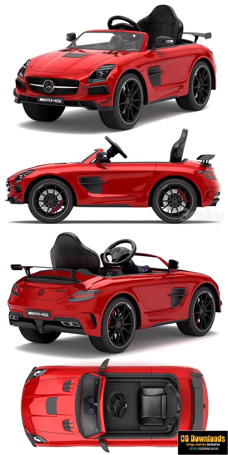 Children’s electric car Mercedes-Benz SLS AMG 3D модель