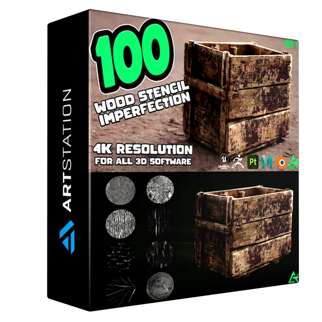 MEGA PACK - 100 Practical and useful WOOD Stencil imperfection