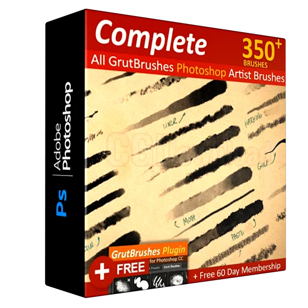 GrutBrushes Art – Complete 350 Photoshop Brushes