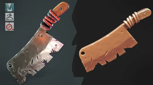 Stylized Chopping Knife - Maya, Zbrush, Substance Painter скачать