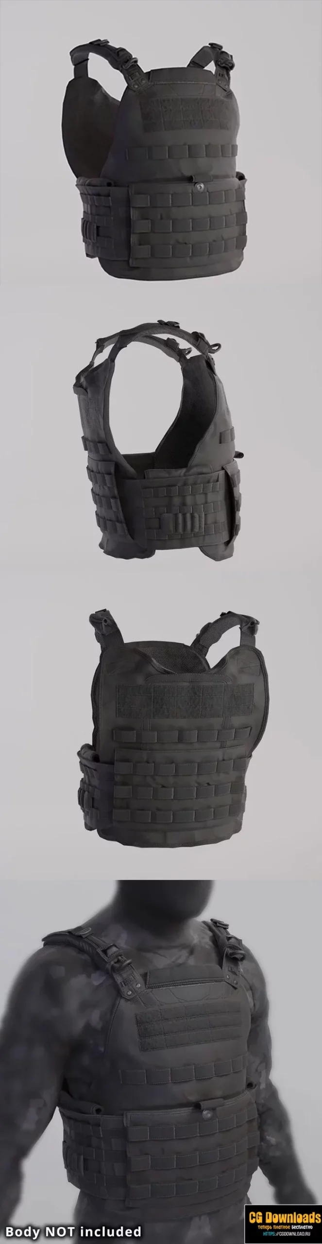 Tactical Bullet Proof Vest 3D модель