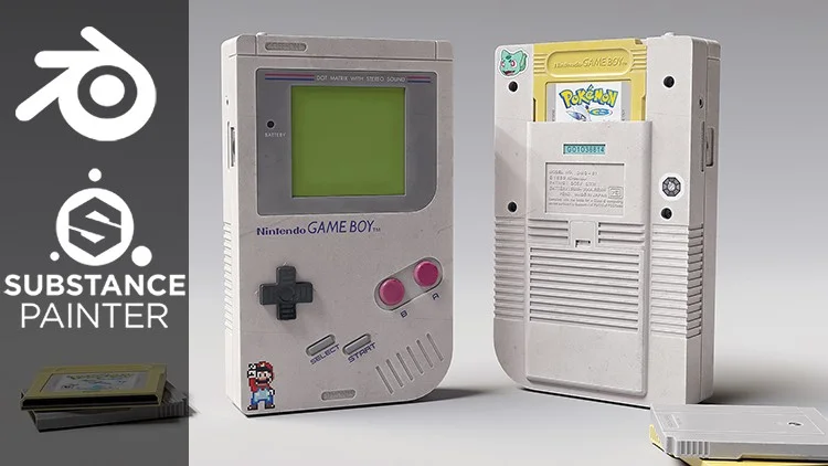 Creating a Nintendo GameBoy in Blender and Substance Painter скачать