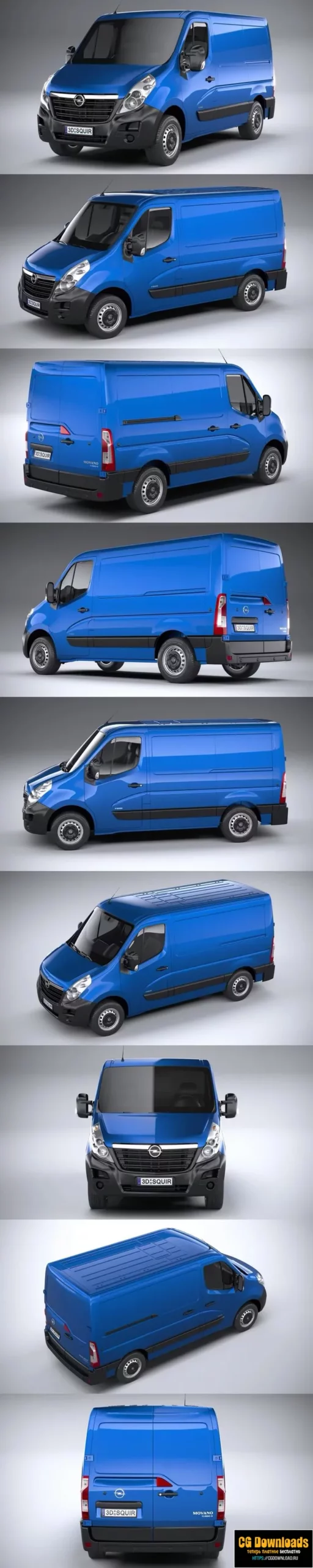 Opel Movano L1H1 2018 3D модель