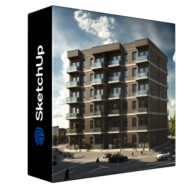 5 Story Luxury Apartments with high Futures Sketch up pro