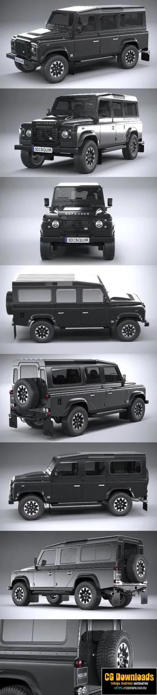 Land Rover Defender Works V8 4-door 2018 3D модель