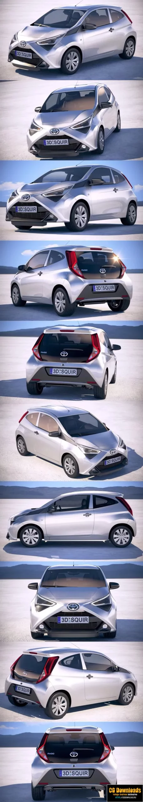 Toyota Aygo 3-Door 2019 3D модель