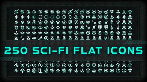 250 Sci-fi Flat Icons скачать