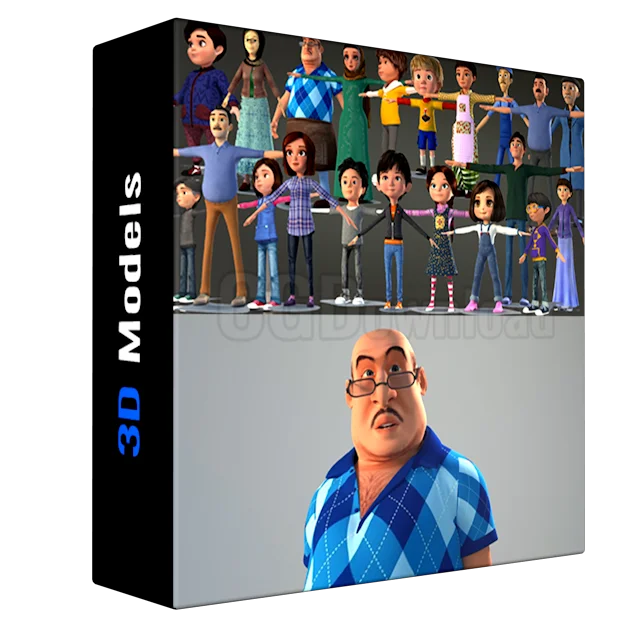 Toon Character Pack - 21 rigged char 3D model