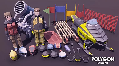 POLYGON Snow Kit - Low Poly 3D Art by Synty скачать