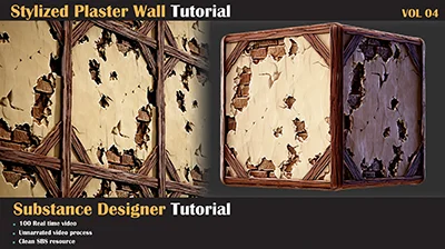 Stylized Plaster Wall Tutorial – VOL 04 скачать