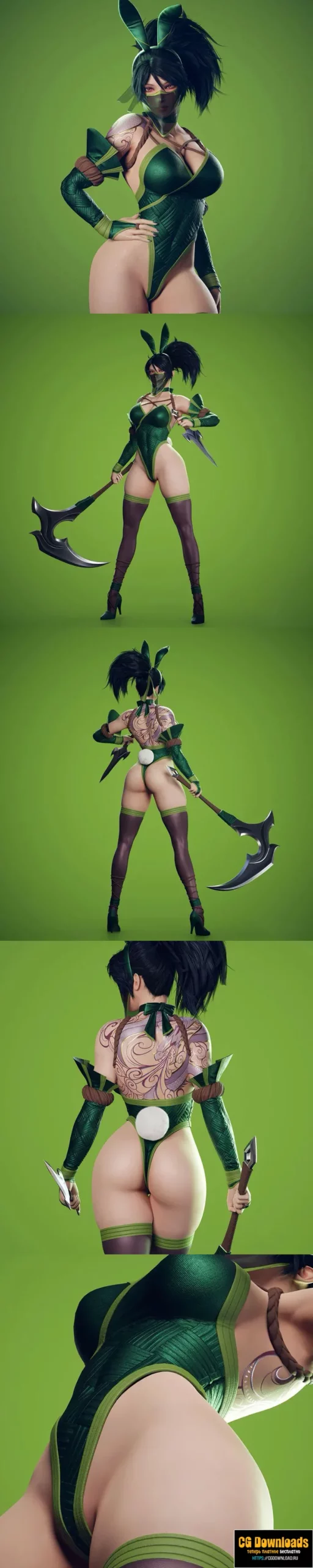 Bunny Akali – Game Ready Low-poly 3D model скачать