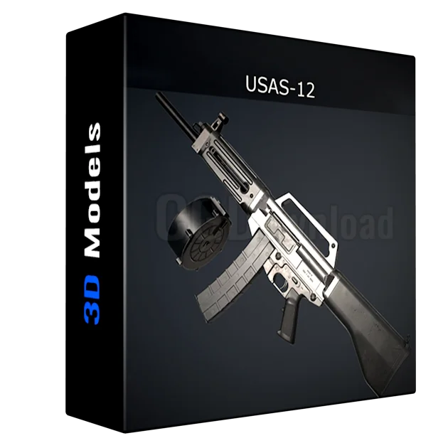 USAS-12 gun Low-poly