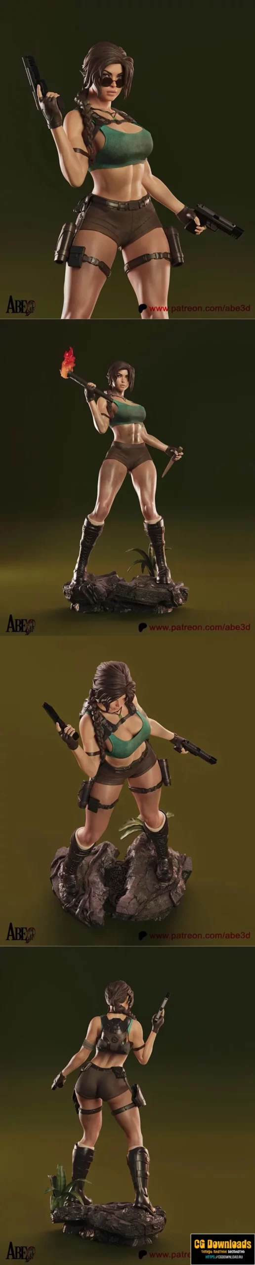 Abe3d – Lara Croft 3D Print Model