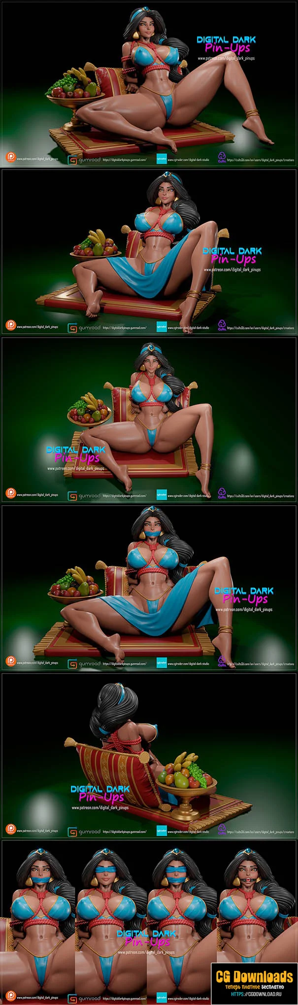 Digital Dark Pin-Ups – Jasmine 3D Print Model