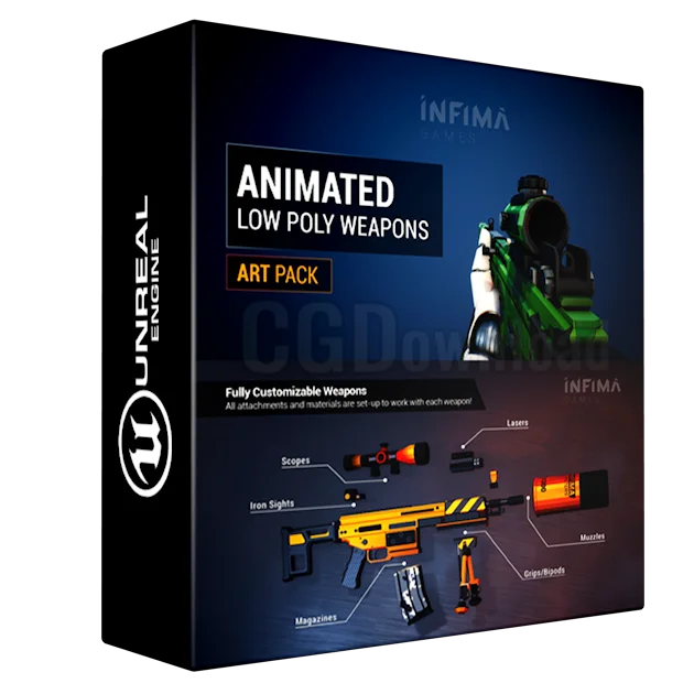 Animated Low Poly Weapons v1.0