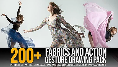 200+ Fabrics & Action Gesture Drawing Pack скачать