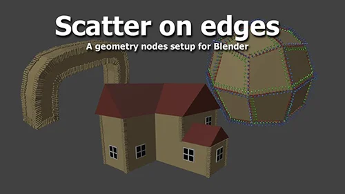 Blender geometry nodes - scatter on edges скачать