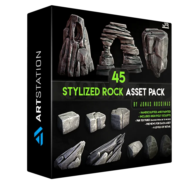 45 Stylized Rock Asset Pack