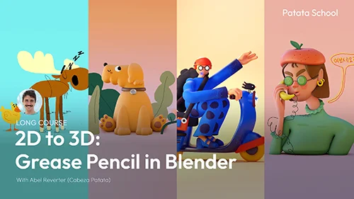 Patata School – 2D to 3D Grease Pencil in Blender скачать