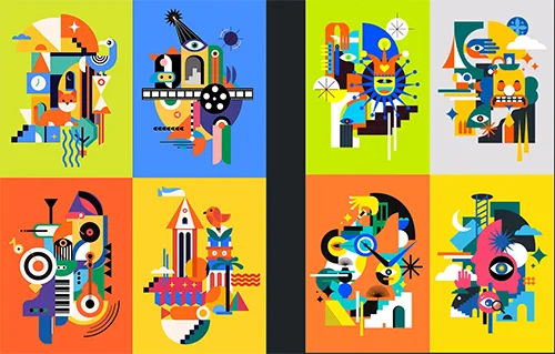 Abstract Poster Design Using Adobe Illustrator to Create Eye-Catching Vector Illustrations скачать