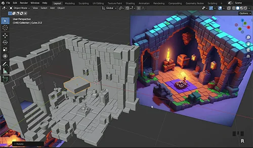 Creating a Voxel-Style Castle Room скачать