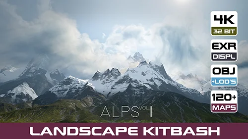 8 LANDSCAPE KITBASH PACK Alpine mountains Vol.1 скачать