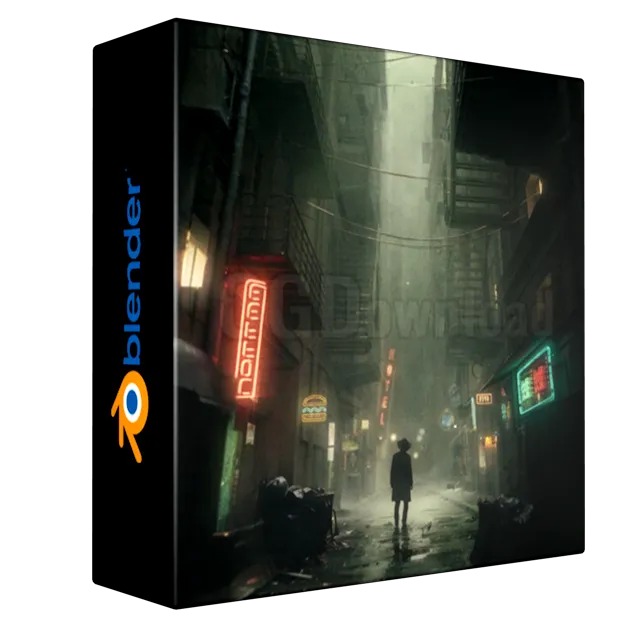 Dark Alley Scene - Full Blender Cinematic Workflow + 300 assets