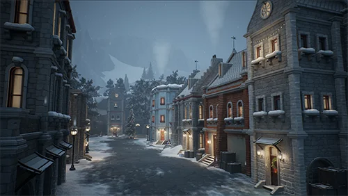 Stylized winter city environment скачать