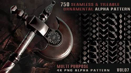 750 seamless & tileable ornamental alpha pattern + (50 free) -Vol07 скачать