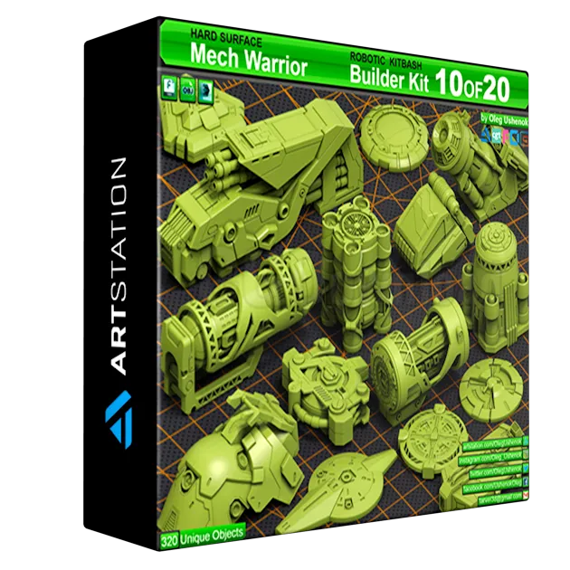 Mega Pack Sci-Fi Hard Surface KITBASH 320 DETAILS