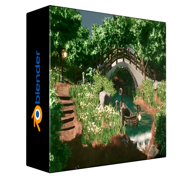 Blender to Unreal Engine 5 Fantasy River 3D Diorama Scene