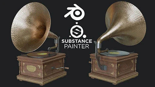 Creating a Gramophone in Blender and Substance Painter скачать