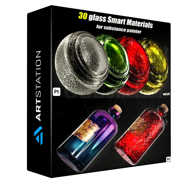 30 Glass Smart Materials For Substance Painter_vol01